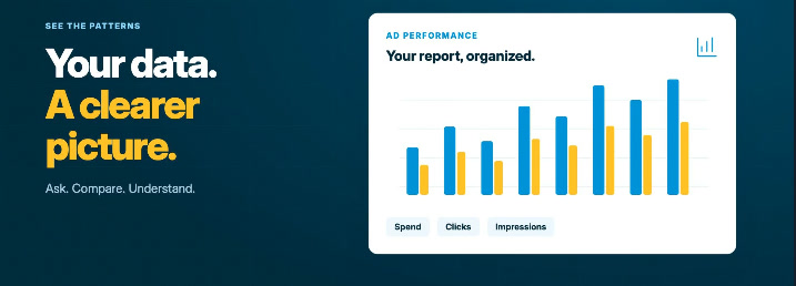 An ad performance report with spend, clicks and impressions
